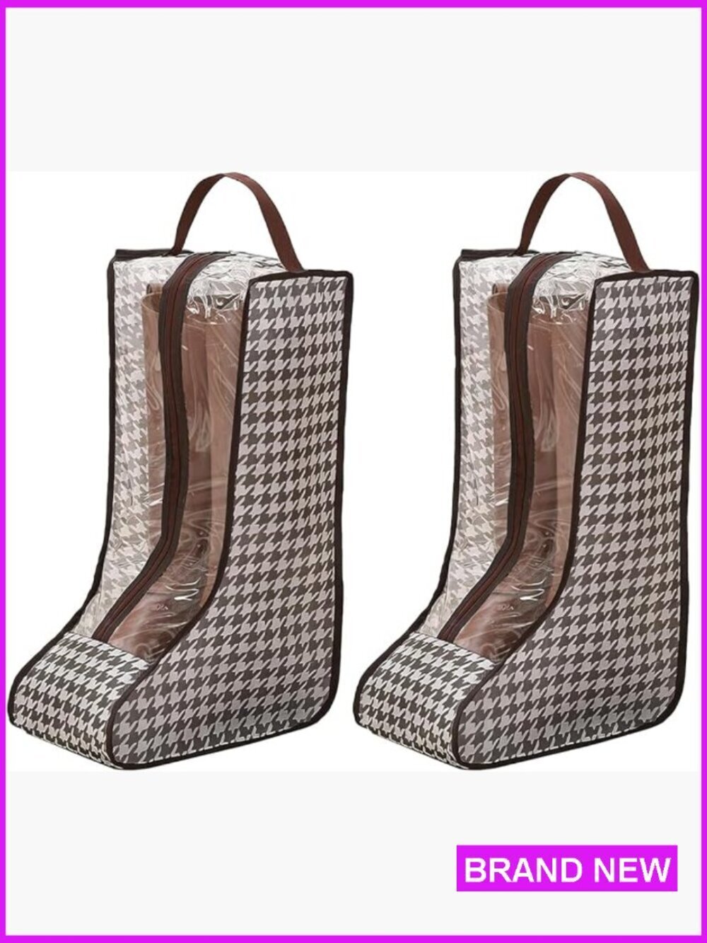 Tall Boot Storage Bags Dustproof Travel Organizers Classic Pattern Portable